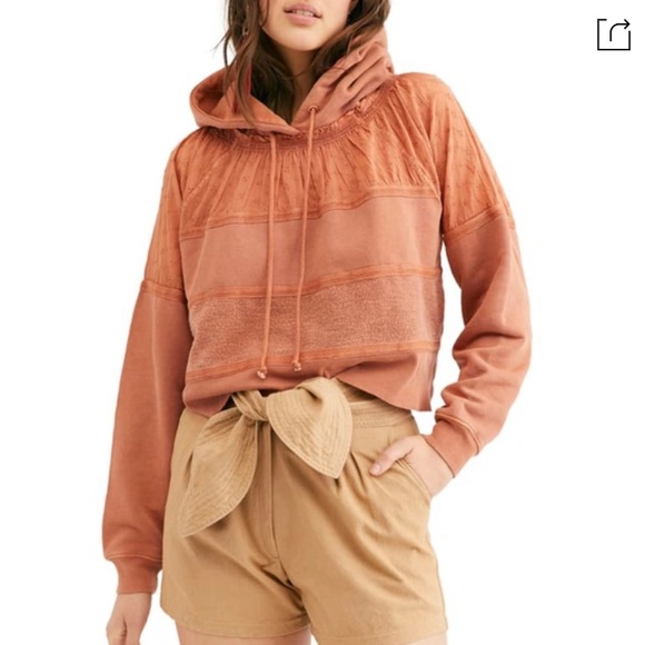 Free people piper pieced crop hoodie size M - Picture 1 of 7